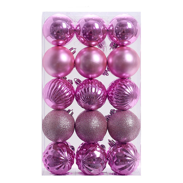 6cm julgransprydnader 30 st Liten splittersäker Rosa Pink