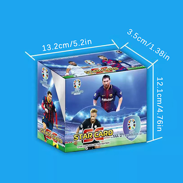 288 kpl Jalkapallokorttien Tähti Flash-korttikokoelma 3D Jalkapallo C Packing box random