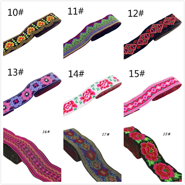5 Yard/Del Bredd 5Cm Nationell Broderi Ribbon Spets Tyg Vävda Näpp För Kläder Diy Handgjorda Aca Försäkring 32 5yard