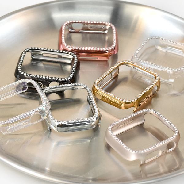 Hård PC Bumper Case för Apple Watch Cover 40MM 44MM Ram för iWatch 4 5 6 SE 7 8 9 41MM 45MM Watch Cover A08 Clear Series456 SE 40MM