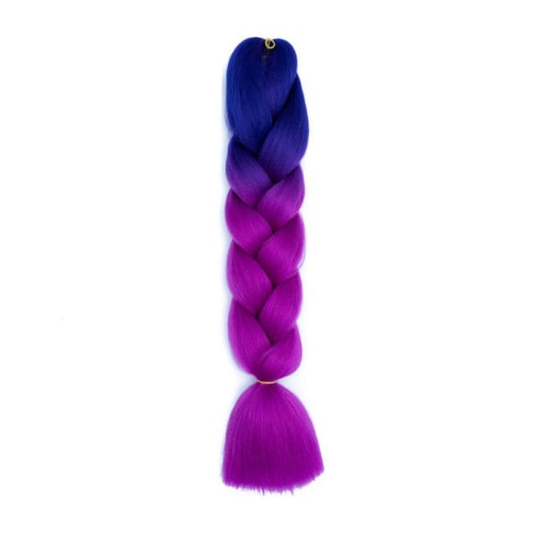 24" Dip Dye Rainbow Jumbo Braids Plait Syntetisk hårförlängning #1 SQBB
