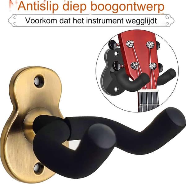 Gitarrställ - Universellt Gitarrställ - Gitarrställ Vägg - Väggfäste - Väggkrok - Gitarrställ Metall Gitarr Väggfäste - Paket med 2 Metallkrokar