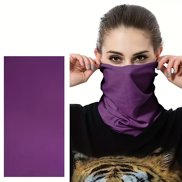 Enkel ensfarvet halsedamask Strækbar Sport Infinity Tørklæde Efterår Vinter Vindtæt Varm Maske Sort