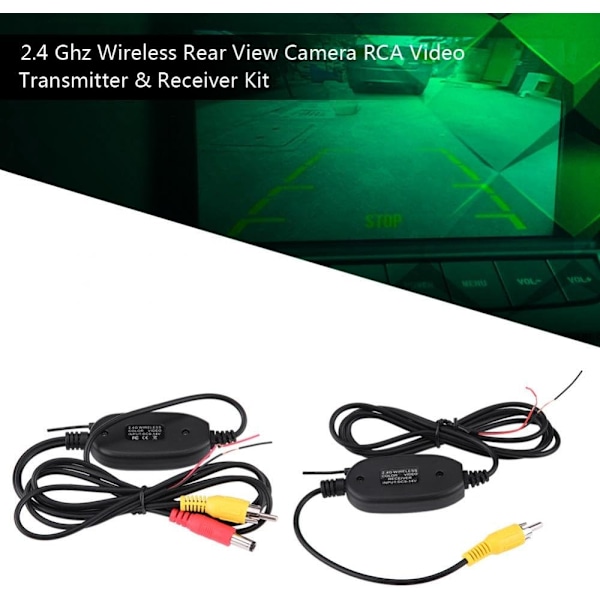 Keenso 2.4G Trådlös RCA-videosändare och mottagarsats Kamera Monitor System DVD-monitor Backkamera Backning Kamera Stöd