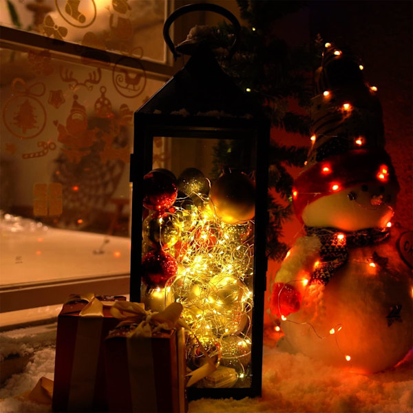 200 LED Batteridrevne Feelykter, 20 Meter Lyslenke med Fjernkontroll, 8 Moduser Warm Long fairy lights