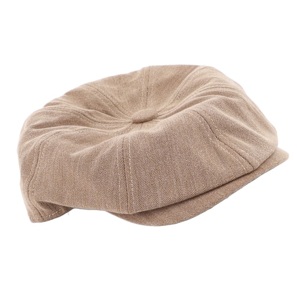 Herre Newsboy Hat Vintage Stil Blød Bomuld Casual Ottekantede Hatte til Daglig Brug Khaki