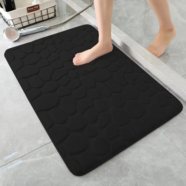 Halkfria mattor Kullerstenspräglade badrum Badkar i handfat Badkar Sidogolv Matta Duschrum Dörrmatta Memory Foam Matta khaki 40X60cm