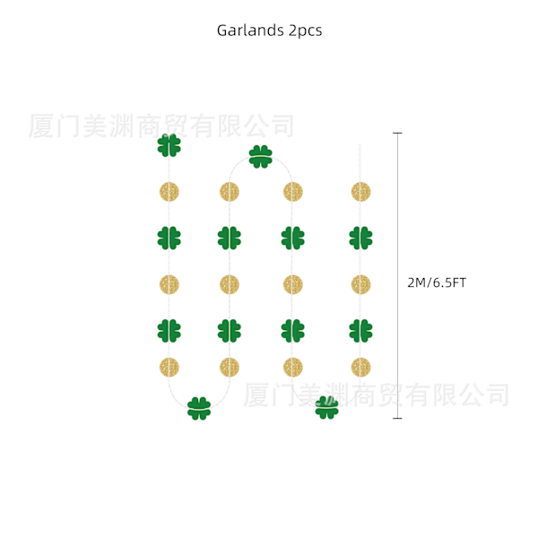 St. Patrick's Day Tema Kostume Hængende Flag Papir Streng Dekorationer Gummiballoner Meddelelseskort Irske Fest Dekoration Leverancer Suit