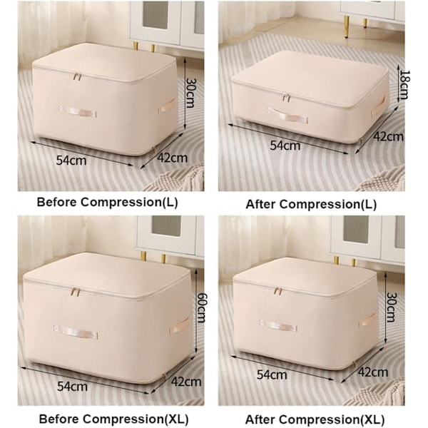 Sterke Flytteposer, Selvklemmende Plassbesparende Ziplock-Organiserer, Aprikos Apricot XL(20.5*16.5*23.6inch)