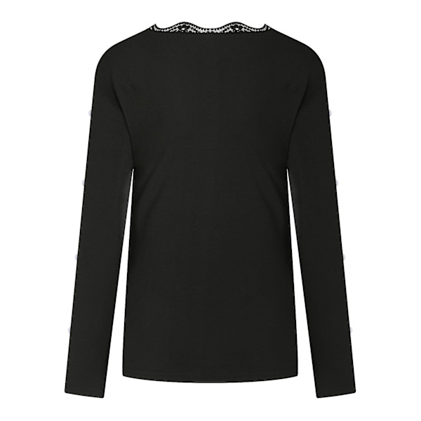 Kvinde Solid V-hals Langærmet Blonder T-shirt Pullover Bluser Toppe