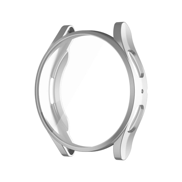 Case till Samsung Galaxy Watch 4 5 6 40 mm 44 mm Cover Täckning Silikon TPU Bumper Skärmskydd Fullständiga tillbehör Silver Galaxy Watch4 5 44mm