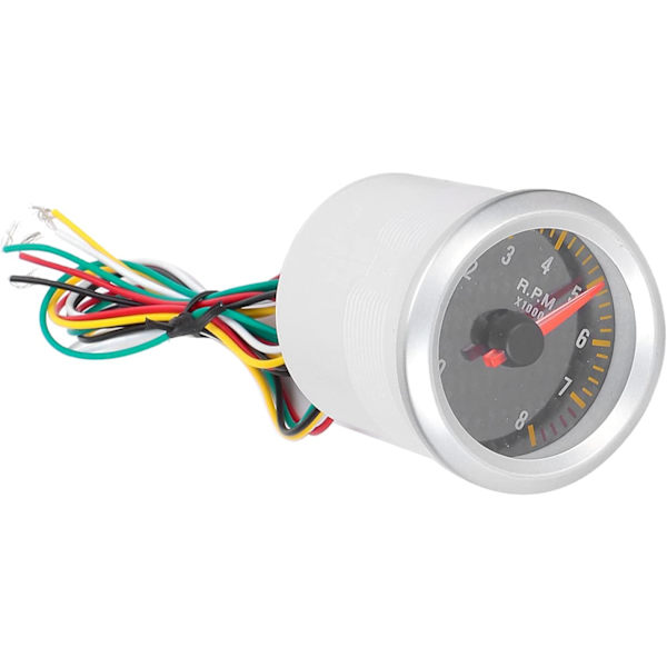 Varvräknare Varvräknare, Varvräknare 52 Mm/2,05 Tum 0‑8000 Rpm Kolfiberpanelspekare 12V Universal för 4 6 8-cylindriga Motorer SUV