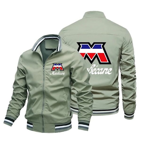 Motobecan - Herr Cykeljacka, Baseball Skjorta, Avslappnad Trench Rock, Street Hip-Hop Stil, Arbetsjacka grön 4XL