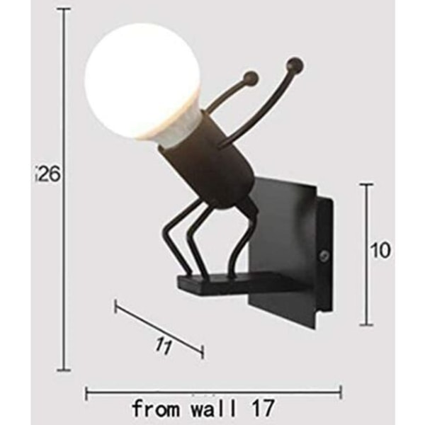 Robot Vägglampa, Kreativ Liten Iron Man Vägglampa, Retro Cartoon Vägglampor, för Bar Sovrum Kök Restaurang Cafe Cor