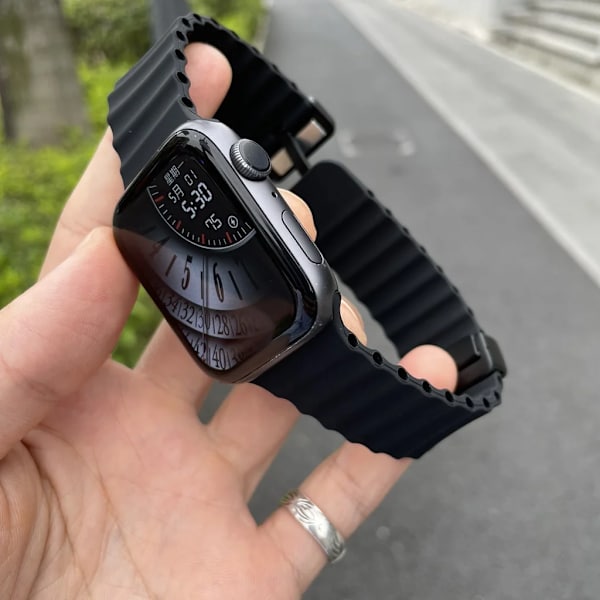 Magnetiskt spänne för Apple Watch Band Ultra 2 49mm 45mm 44mm 40mm 41mm 38 42mm Silikonarmband iWatch Series 7 6 3 se 8 9 Lavendel 38mm 40mm 41mm
