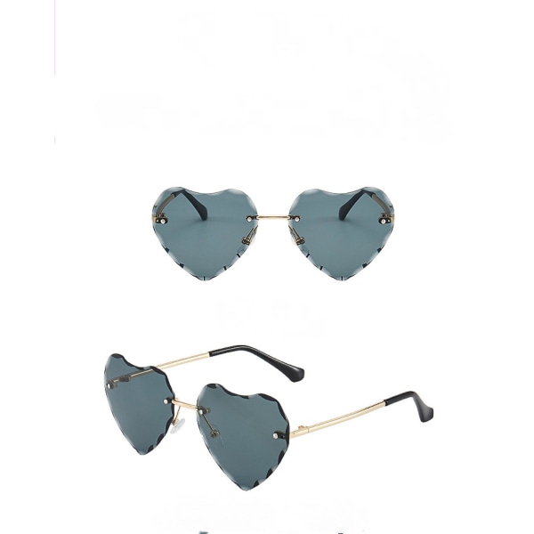 Cut Edge Gradient Love Barnsolglasögon Liten flicka Ramlöst mode Peach Heart Barnsolglasögon Trend---guldbåge Dubbelrosa lakan