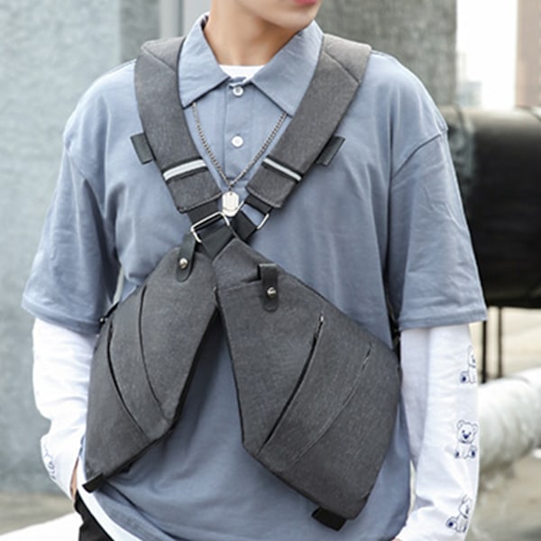 Liten Sling Bag Plånbok Anti-tyveri Skulder Bag Herr Dam Crossbody Bag grå gray Left Side
