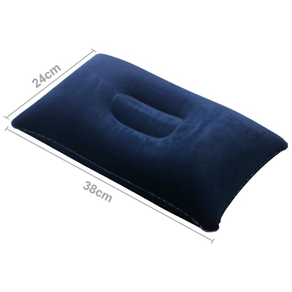 2 x Blue Inflatable Pillow Camping Travel Soft Inflation-AD4-