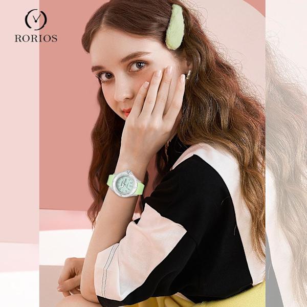 Klockor för Män Kvinnor Silikon Kvarts Armbandsur Luminous Analog Armbandsur 5 ATM Vattentät Casual Klocka Par Minimalistisk Klocka Grön Green