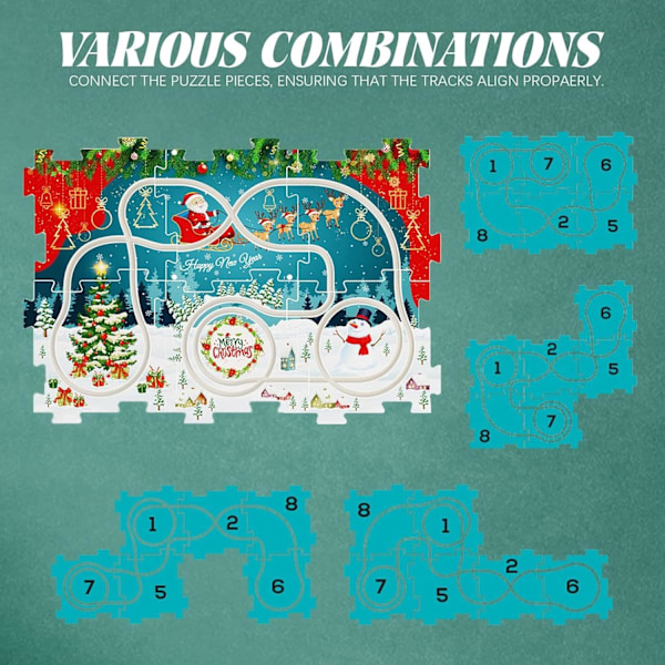 Pussel-Spårvagnsleksakssats - 13 delar Julmonteringsmodell för barn 13 pcs