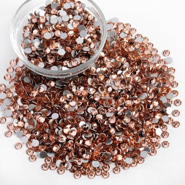 14400 stk Champagne Flatback Rhinestones til DIY Håndværk, Lys Peach, SS16, 3,8-4,0 mm Light Peach SS16/14400pcs