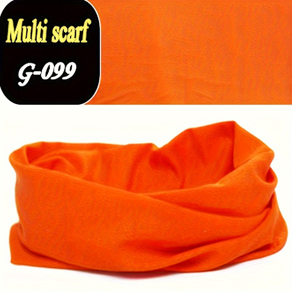 Enkel enfärgad halsdamask Stretchig Sport Infinity Scarf Höst Vinter Vindtät Varm Mask Orange