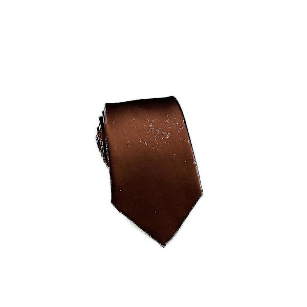 Polyester slips ren färg slips herr slips (brun)