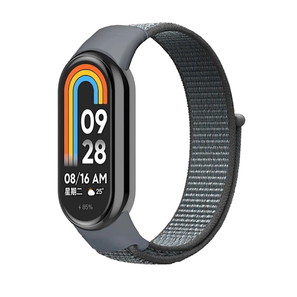 Nylonrem for Xiaomi Mi Band 8 - Myk rem - Smart erstatningssportløkke - Rem for Mi Band 8 NFC - Belterem - Stormy Grey 07 for Mi Band 8