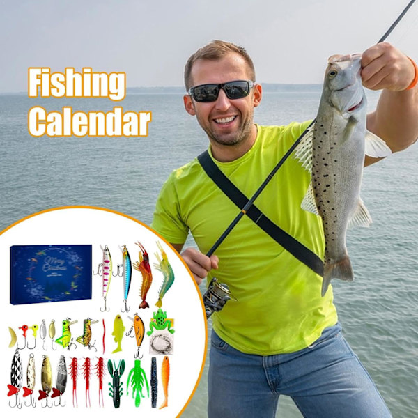 Fisketillbehör Adventskalender 2024 - 24-dagars Fiskeutrustningsset för Jul 781B