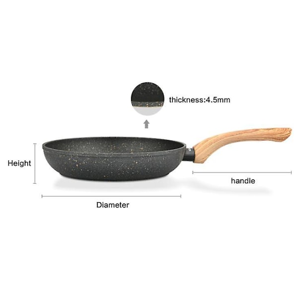 Nonstick Stekpanna Äggpanna Omelettpanna, Nonstick Köksredskap Granitbeläggning, svart