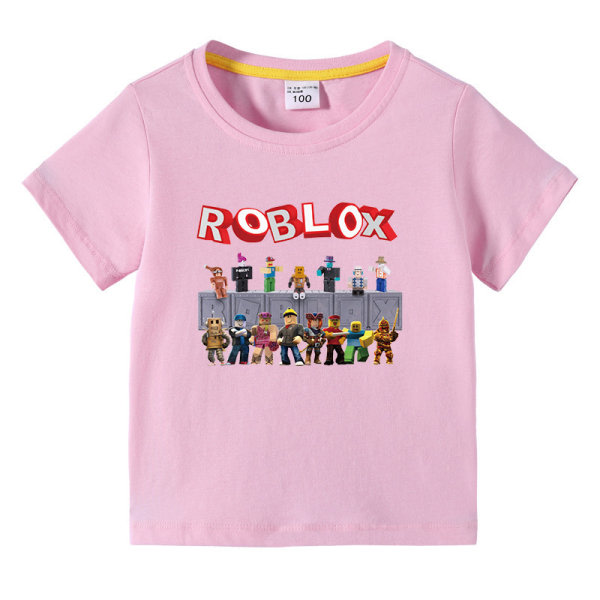 SQBB Roblox barnkläder – sommar kortärmad – rosa 100cm