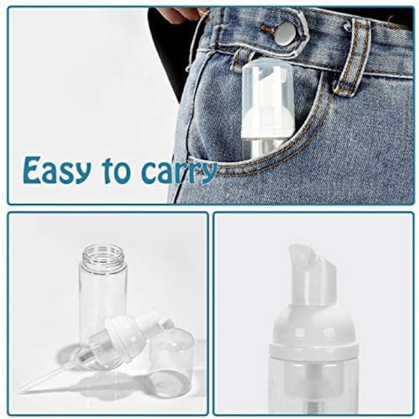 24 stk. skumpumpeflaske, 30 ml tom flaske til rejser, plast sæbedispenser, skumdispenser flaske, minipumpe dispenser til rejser