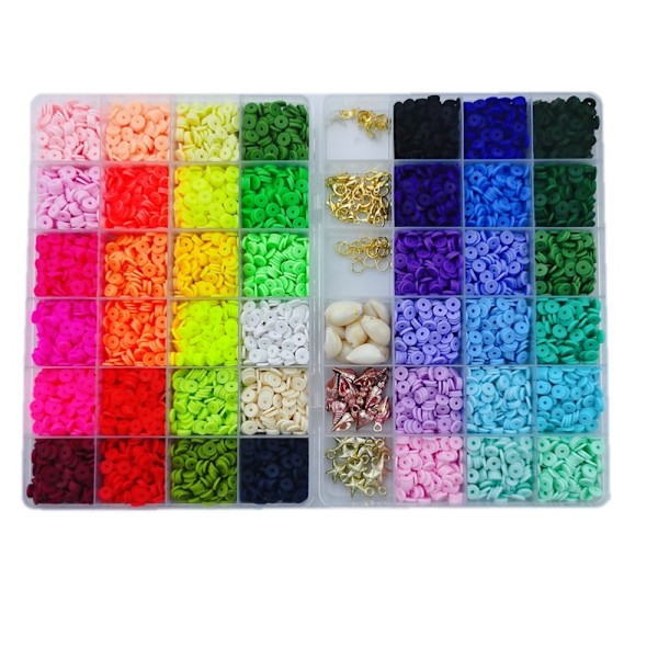 10500 stykker lerperler armbåndssæt, blødt keramisk perle sæt, venskab armbånd DIY smykker, perler til armbånd og smykkefremstilling