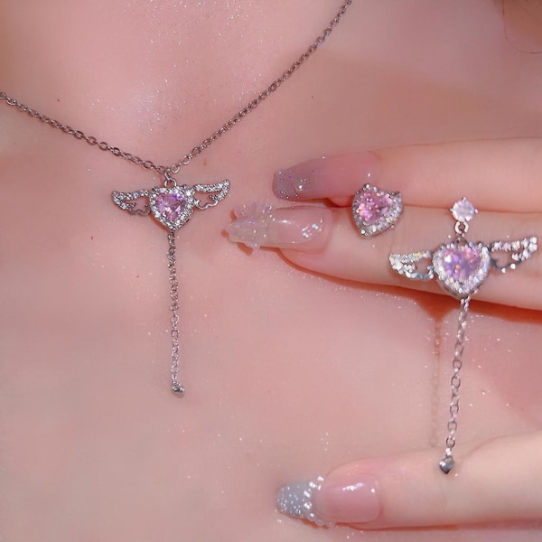 Änglavingar örhänge halsband present till flickvän smycken modeaccessoarer