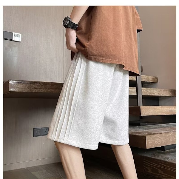 Miesten Kesämuoti Merkki Pluskoko Viides Housut Miesten Kesä Urheilu Pojat Löysä Ulkoilu Bermuda Shorts T Musta XXXL