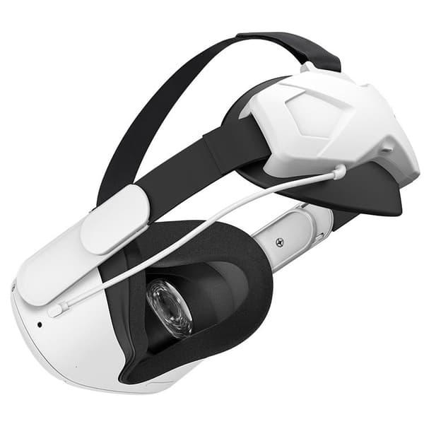 Oculus Meta/Quest 2 hodebånd med batteripakke, justerbar Elite-stropp 5000mAh hurtiglading forleng 3 timer i VR-spilltid, Quest 2 hode Elite-stropp A