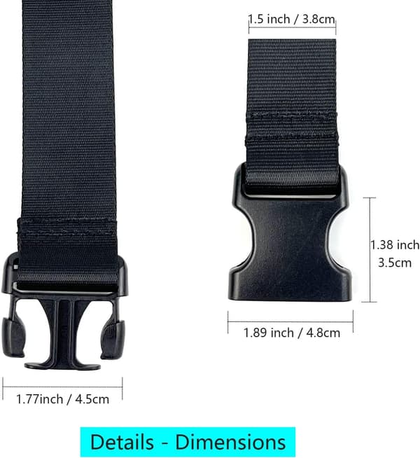 Fanny Pack Bælteforlænger Justerbar Elastisk Rem til Crossbody Tasker, 2 Pak (Sort) Everywhere Extender Belt -1.5inch