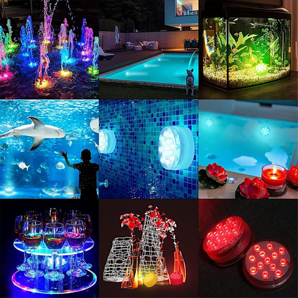 Pool Badekar Lys Syv Farver 13 Lys New fancy USB-13 light 2 lights + 1 remote control