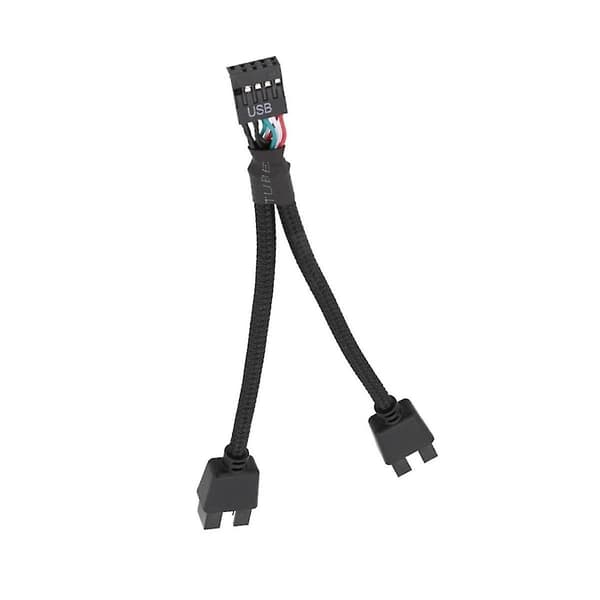 2 stk. computerbundkort USB-forlængerkabel 9 ben 1 hun til 2 han Y-splitter lyd HD-forlængerkabel til PC DIY-max