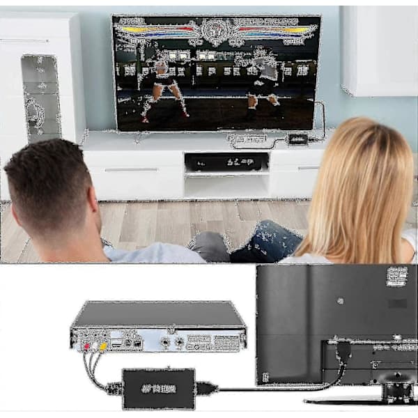 RCA till HDMI-omvandlare, komposit till HDMI-adapter stöder 1080p PAL/NTSC—max