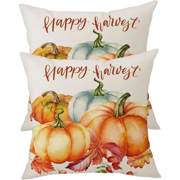Kiitospäivän syksyn tyynynpäällinen 18x18 tuumaa 2 kpl