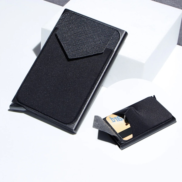 Kulfiberkortholder Punge Herrer RFID Sort Magic Trifold Læder Smal Minipung Lille Pengepung Mand Pung Pung Kvinder Sort C