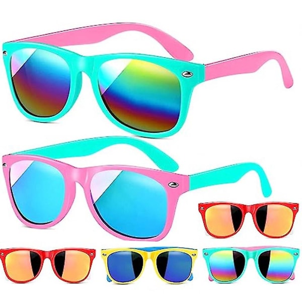 Barn Solglasögon med UV-skydd - 6-pack - Solglasögon för pojkar och flickor Party Favor - Bulk Pool Beach Party rekvisita, Goody Bag Fillers