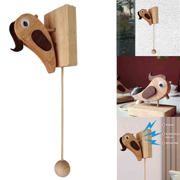 Puinen tikka-ovikello, retro hauska ovikello kodin sisustukseen, 100 % uusi
