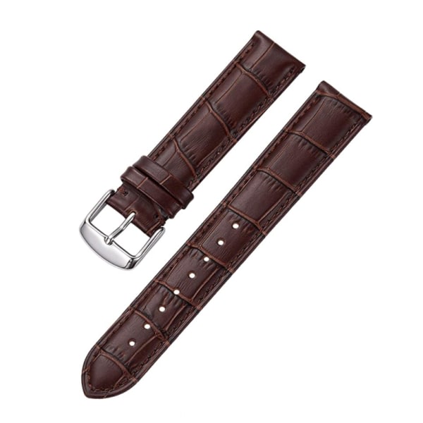 SQBB Watch i läder Watch - Snabbkopplingsarmband med spänne i rostfritt stål - Vattentätt kalvskinn — 1,2 brunt, silverspänne,