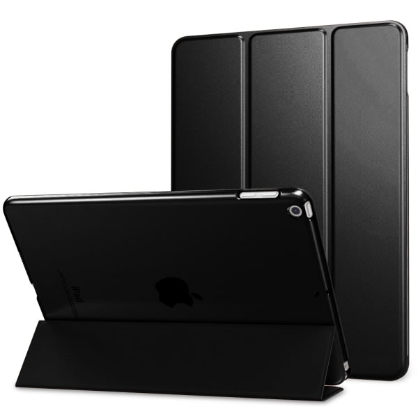 CQBB Ultratunt smart case med gummibelagt flexibelt TPU- cover, automatiskt sömn/väckning och View/Type-stativ för iPad Mini 5-all Black