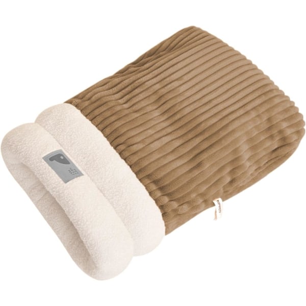 Plush Kattsäck, Tvättad Stor Kattsäng, Mysig Plushväska för Vintern Brun 36 x D 25 x H 25 cm