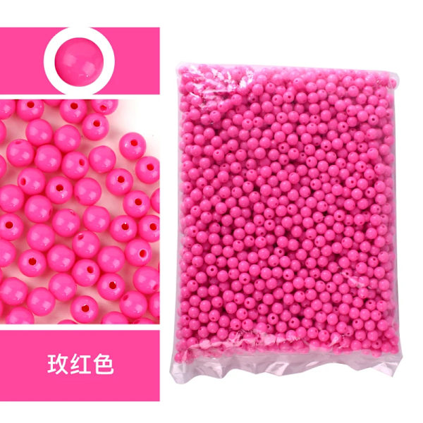 Candy Väri Akryyli Pyöreät Helmet 3Mm-12Mm Löysät Pallot Välihelmet Neulonta & Korujen Valmistukseen ruusunpunainen 11 4mm 700kpl