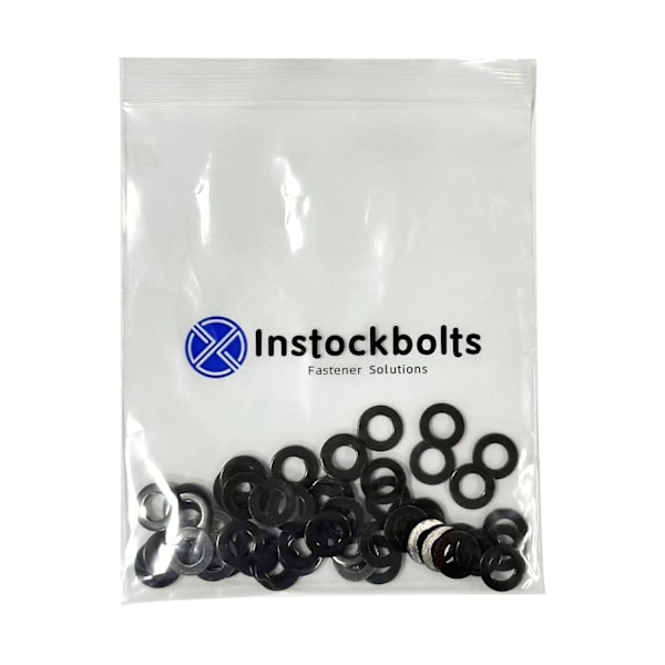 1/4\" x 0,625\" OD SAE Sorte Flade Skiver - 100 stk 18-8 (304) Rustfrit Stål Black 1/4" x 0.625"OD/304