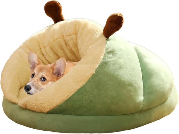 Plush Katteseng, Hyggelig Hule Design, Blød Vinter Seng til Små Dyr, Indendørs Brug Green